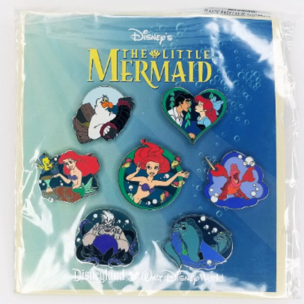 Disney Parks 2012 Little Mermaid 7 Pin Booster Set Ariel Ursula Eric NEW Sealed